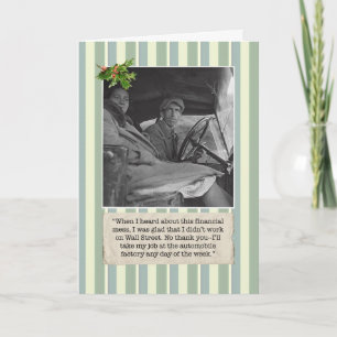 Carte de Noël de crise financière avec le