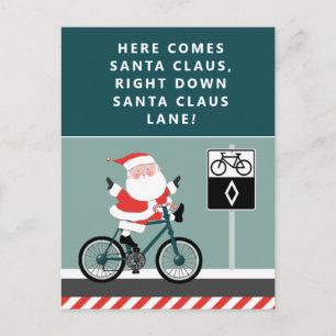 Carte de Noël de cycliste drôle à vélo