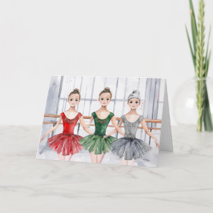 Carte de Noël de danse de ballerine