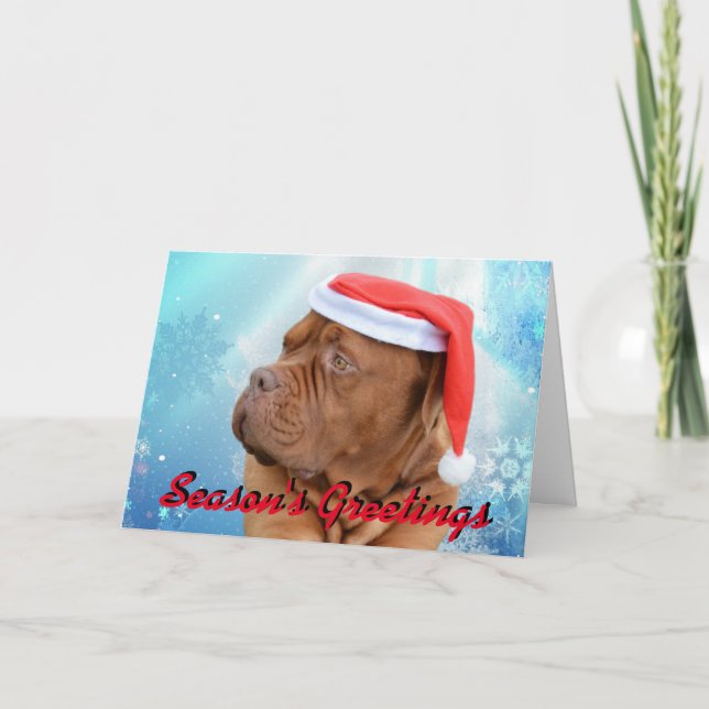 Carte de Noël de Dogue de Bordeaux (Devant)