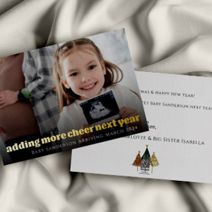 Carte de Noël de Faire-part de grossesse Gold Foil