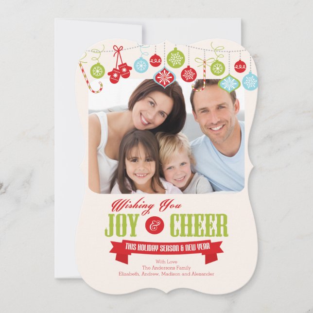 Carte de Noël de famille mignonne (Devant)