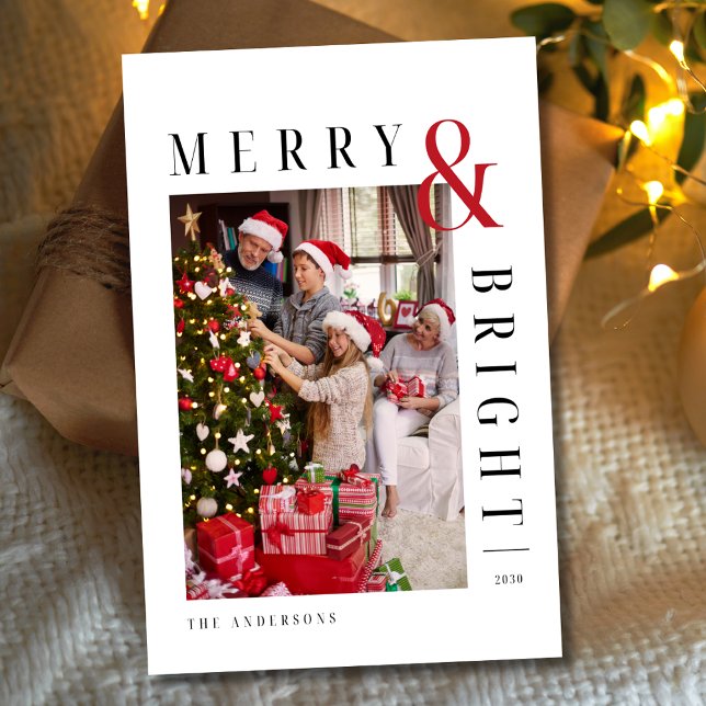 Carte de Noël de famille Moderne Texte de Fêtes (Créateur téléchargé)