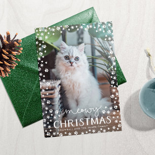 Carte de Noël de famille pour amoureux des chats a
