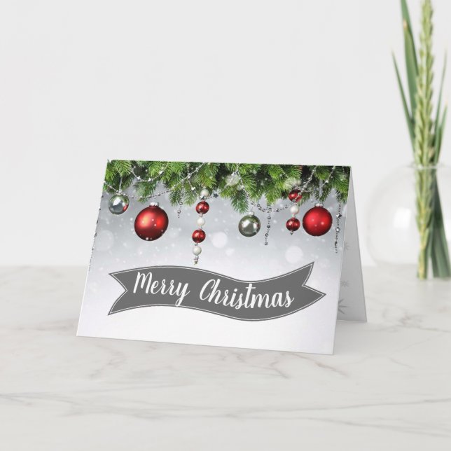 Carte de Noël de fête d'ornement (Devant)