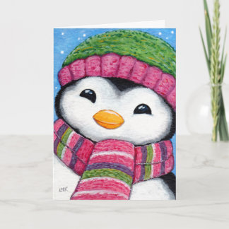 Carte de Noël de fête mignonne de poussin de