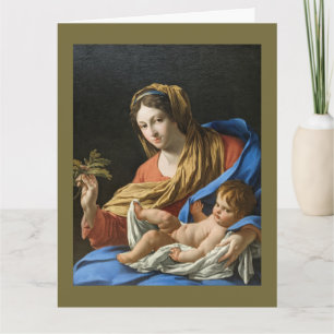 Carte de Noël de fêtes de la Madone et l'Enfant