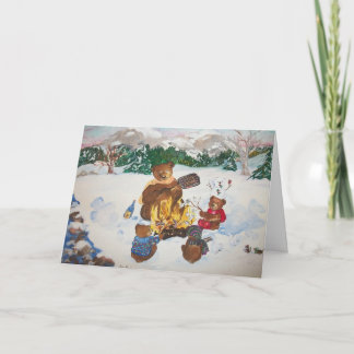 Carte de Noël de feu de camp