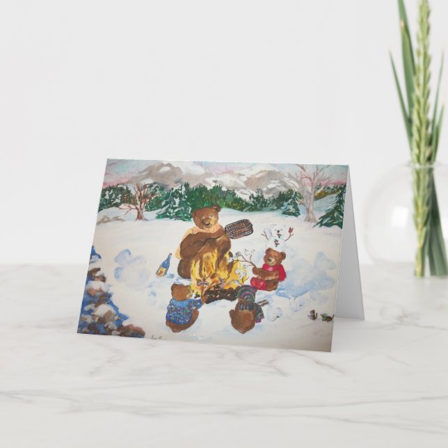 Carte de Noël de feu de camp (Devant)