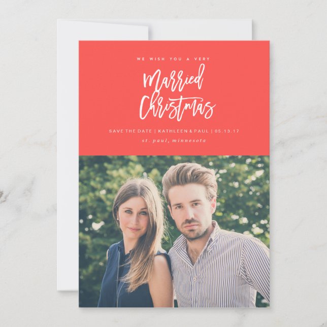 Carte de Noël de fiançailles, carte de Noël de mis (Devant)