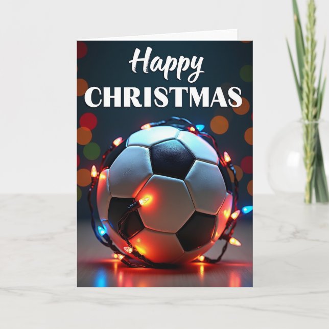 Carte de Noël de football joyeux (Devant)