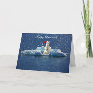 Carte de Noël de glace d'ours blanc de Noël