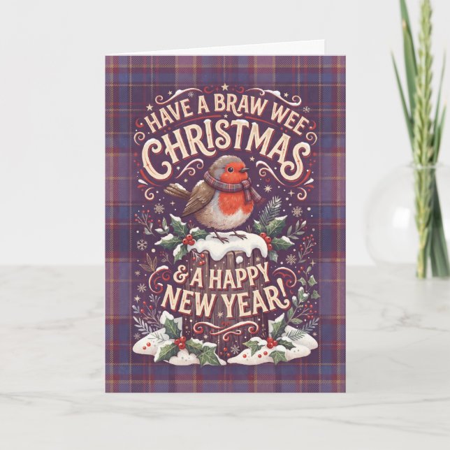 Carte de Noël de gnome de Noël Braw Wee (Devant)