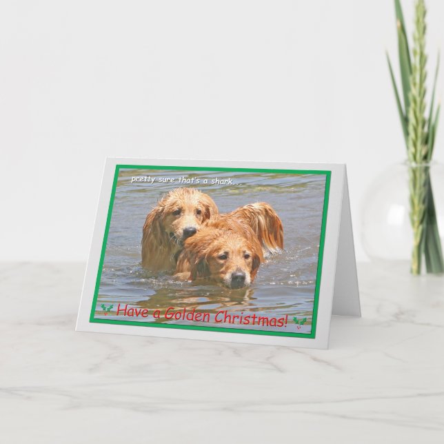 Carte de Noël de golden retriever 2014 (Devant)