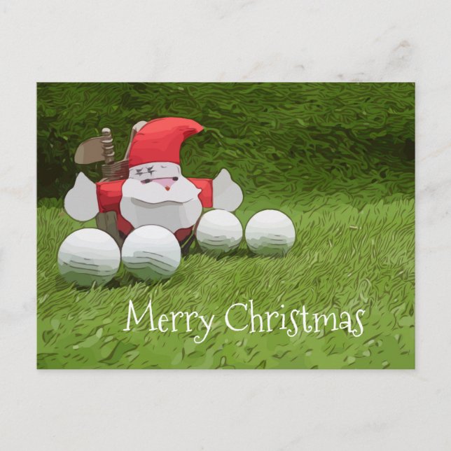 Carte de Noël de golf avec Santa Claus et balle de (Devant)