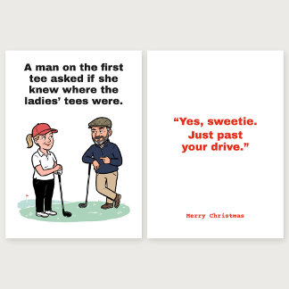 Carte de Noël de golf pour femmes : Juste après vo