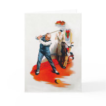 Carte de Noël de golf vintage 1925