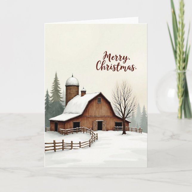 Carte de Noël de grange rustique (Devant)