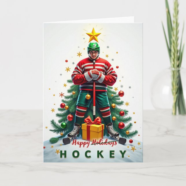 Carte de Noël de hockey (Devant)