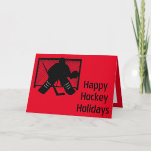 Carte de Noël de hockey sur glace - gardien de but