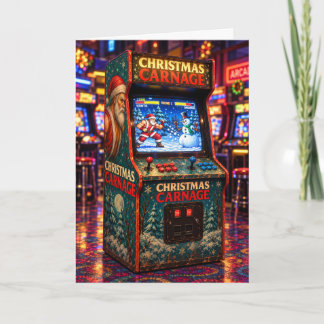 Carte de Noël de jeu d'arcade rétro Christmas Carn
