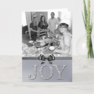 Carte de Noël de "joie" d'argent que vous pouvez