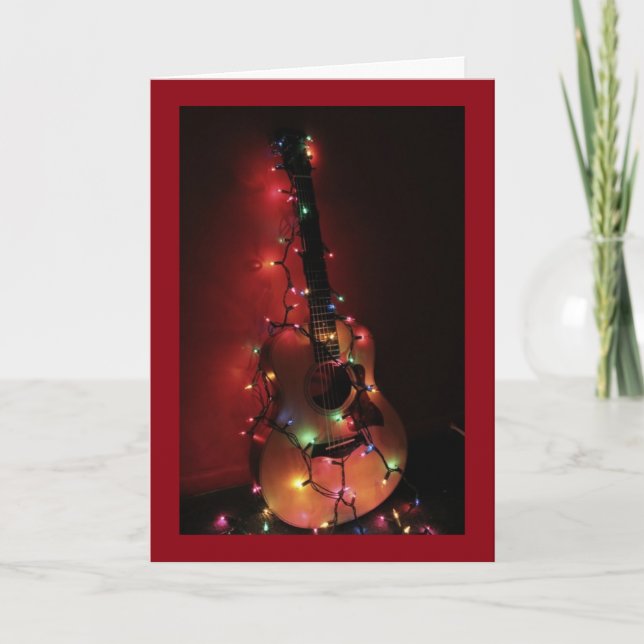 Carte de Noël de joueur de guitare (Devant)