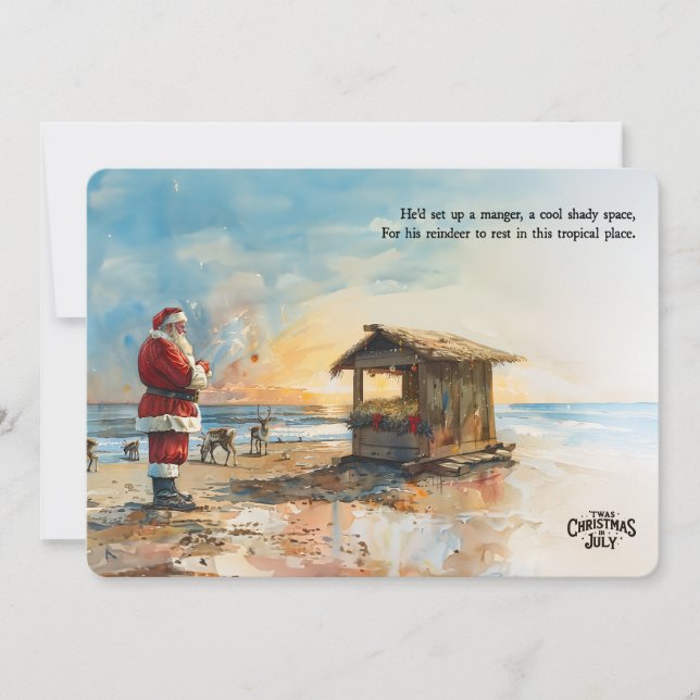 Carte de Noël de juillet à la crèche tropicale du  (Devant)