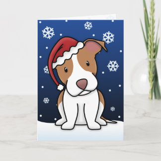 Carte de Noël de Kawaii American Pit Bull