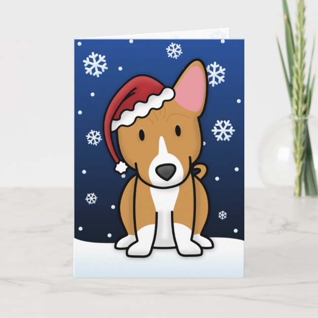 Carte de Noël de Kawaii Basenji (Devant)