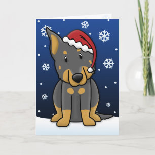 Carte de Noël de Kawaii Beauceron
