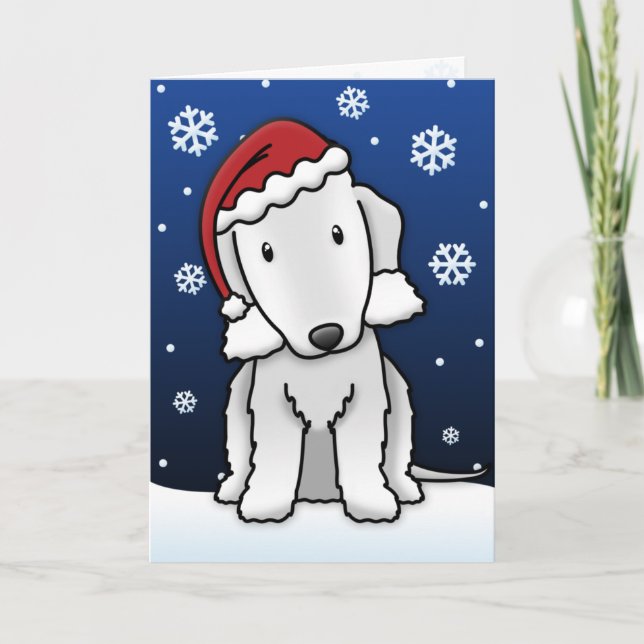 Carte de Noël de Kawaii Bedlington Terrier (Devant)