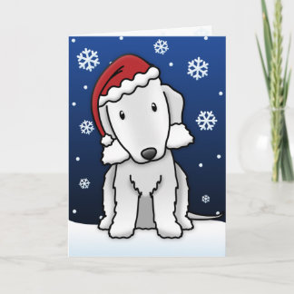 Carte de Noël de Kawaii Bedlington Terrier
