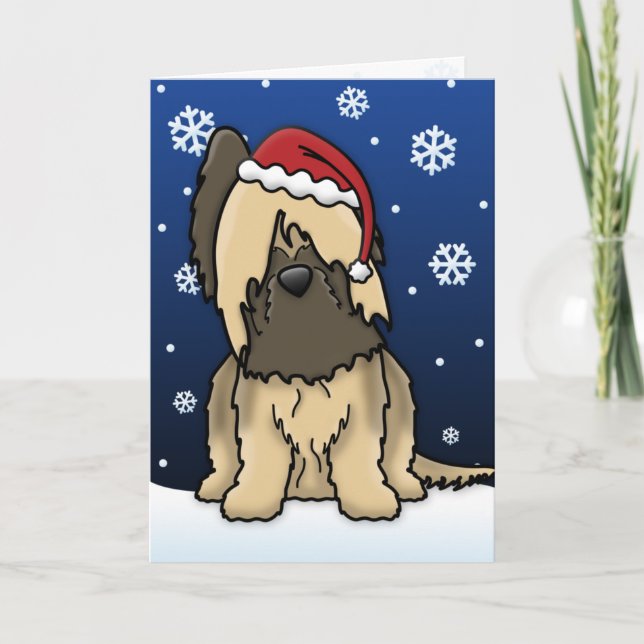 Carte de Noël de Kawaii Briard (Devant)