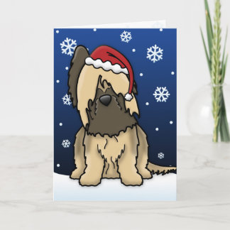 Carte de Noël de Kawaii Briard