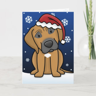 Carte de Noël de Kawaii Rhodesian Ridgeback