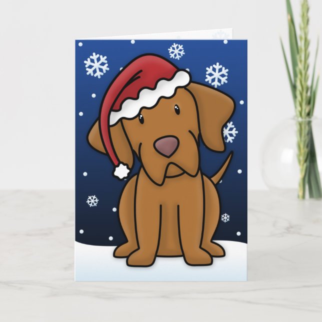Carte de Noël de Kawaii Vizsla (Devant)