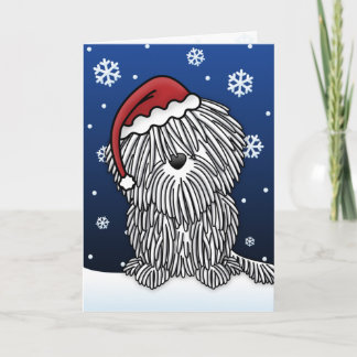 Carte de Noël de Kawaii White Puli