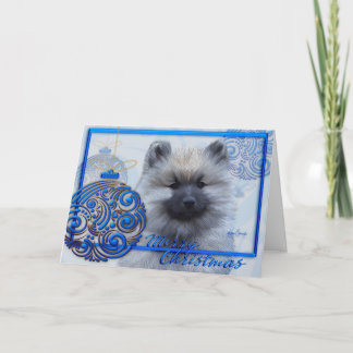 carte de Noël de Keeshond d'ornement de 5 x 7