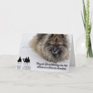 Carte de Noël de Keeshond "trois sages "