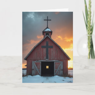 Carte de Noël de la chapelle rustique