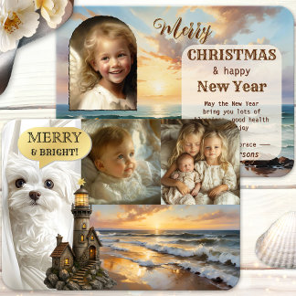 Carte de Noël de la collection de photos du phare