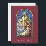 Carte de Noël de la crèche en verre<br><div class="desc">Cette belle carte de Noël de 5" x 7" présente une illustration personnalisée d'une Marie et Joseph accueillant Baby Jesus dans une scène de crèche classique. Le dossier comprend de l'espace pour ajouter un message personnalisé ou une photo.
Design par Hooray Creative</div>