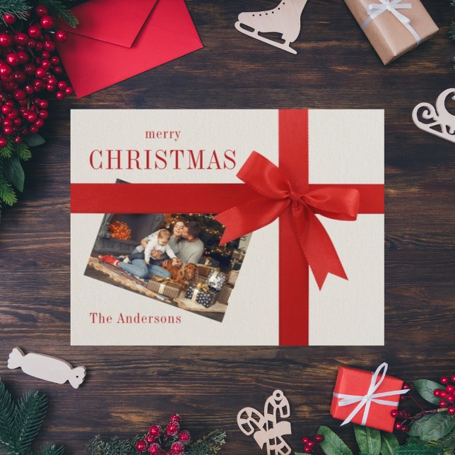 Carte de Noël de la famille Arc rouge (Créateur téléchargé)
