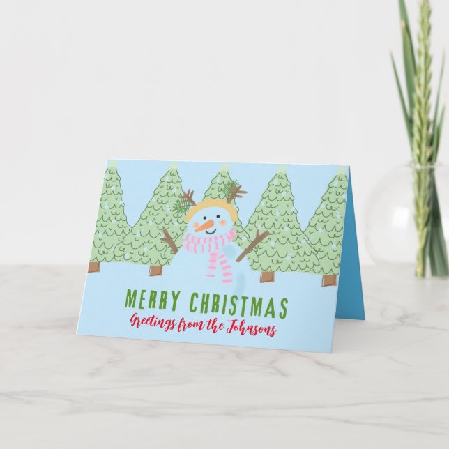 Carte de Noël de la famille, personnalisée (Devant)