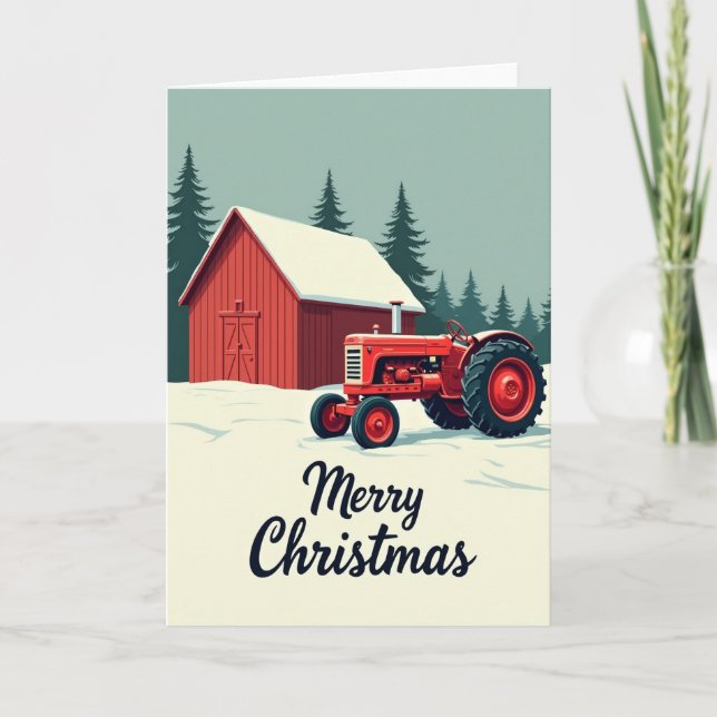 Carte de Noël de la ferme rouge (Devant)
