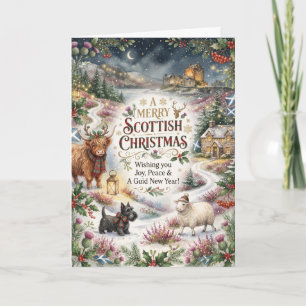 Carte de Noël de la forêt écossaise