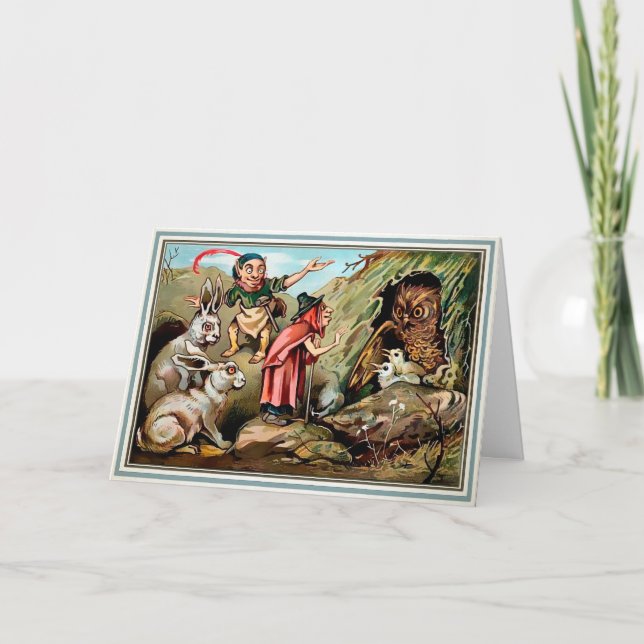 Carte de Noël de la Grande Chouette victorienne (Devant)