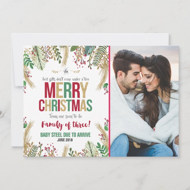 Carte de Noël de la grossesse de Noël (Devant)