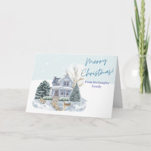 Carte de Noël de la maison de campagne vintage